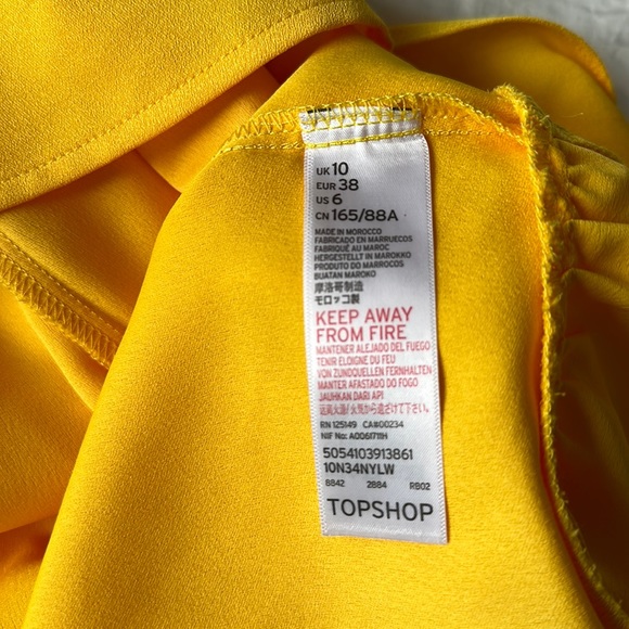 Topshop Yellow Button Down Midi Dress - Picture 2 of 4